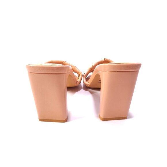 Delman Womens Nude Padded Braided Square Toe Mule Sandals NWOT 158 Sz 7 - Picture 5 of 10